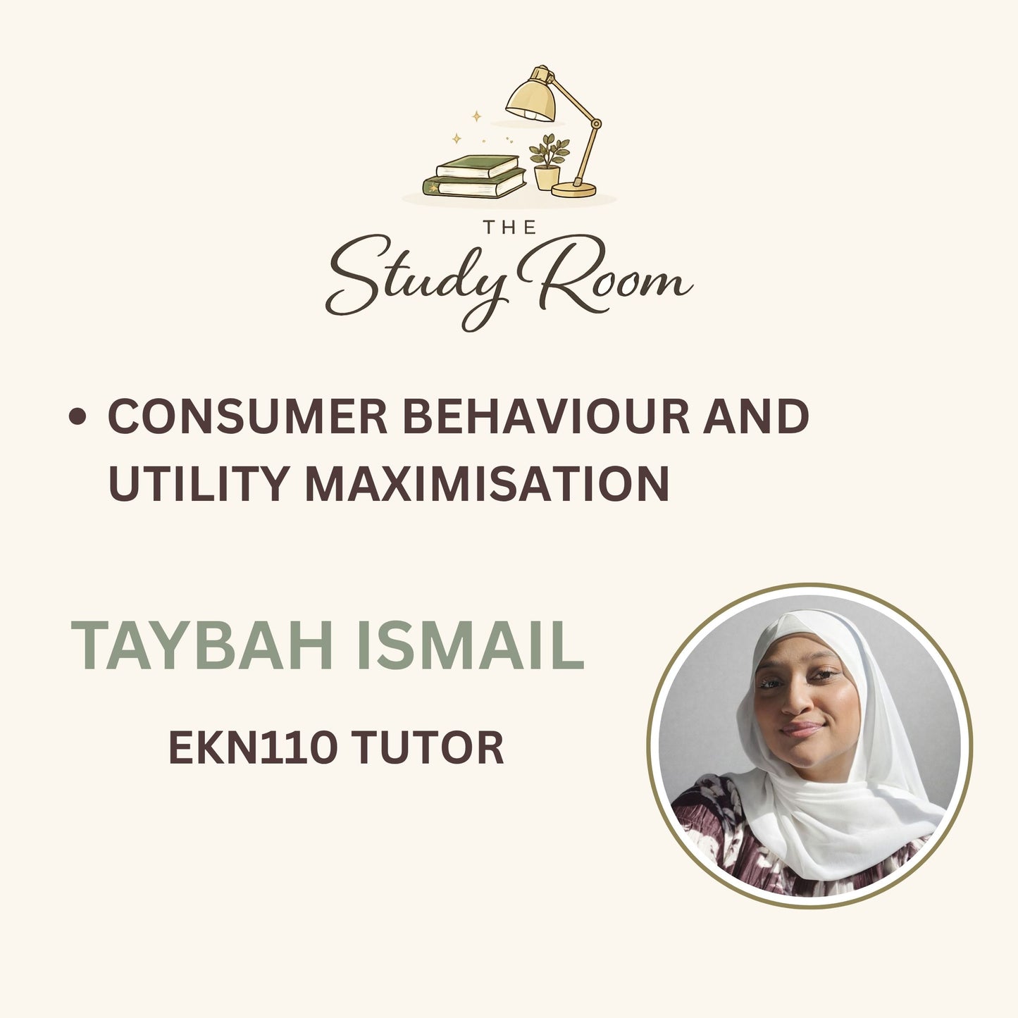 EKN110 TUTOR CLASS - CONSUMER BEHAVIOUR AND UTILITY MAXIMISATION