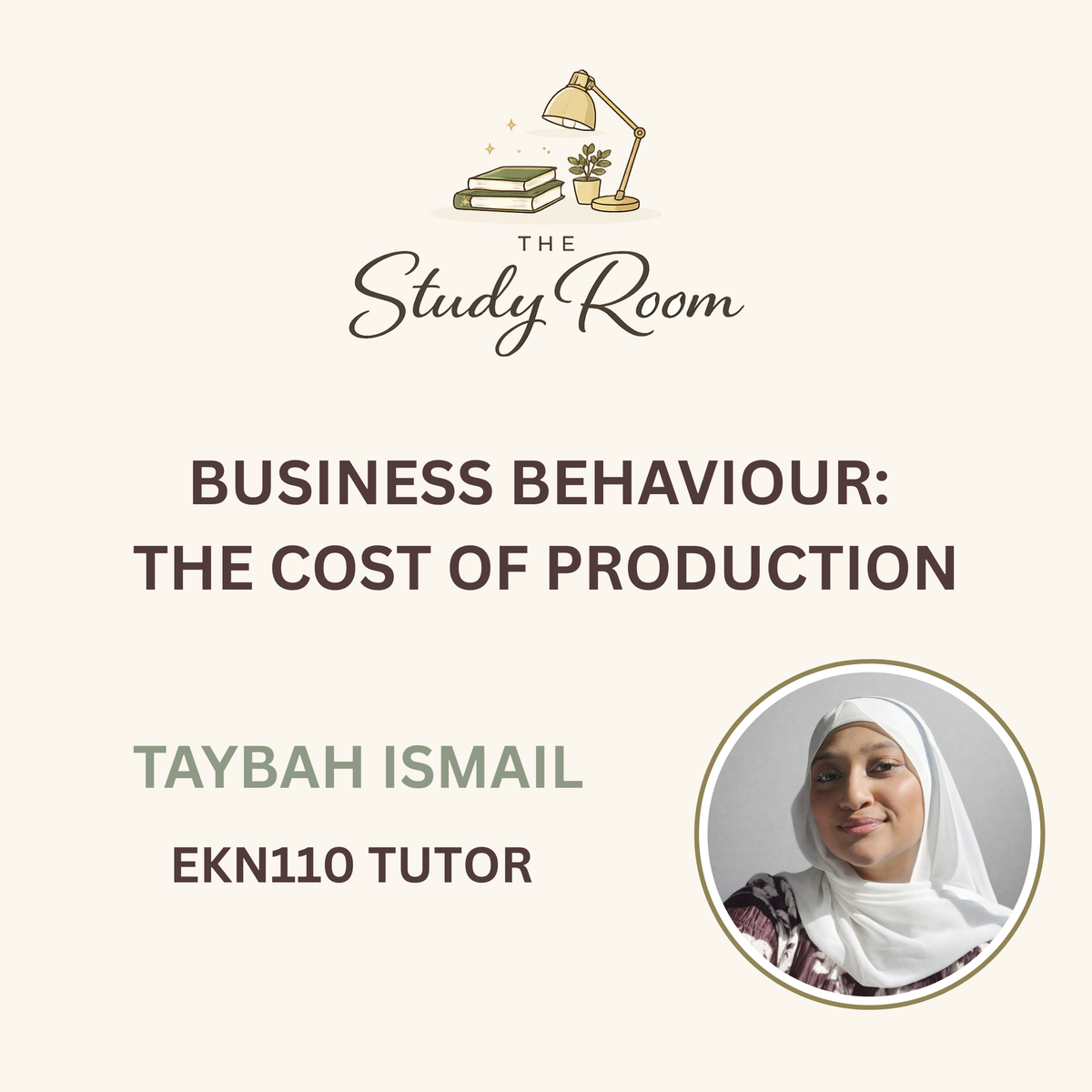 EKN110 TUTOR CLASS - BUSINESS BEHAVIOUR: THE COST OF PRODUCTION