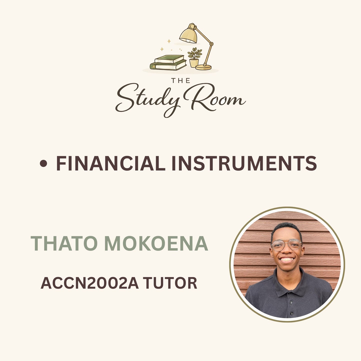 ACCN2002A TUTOR CLASS - FINANCIAL INSTRUMENTS