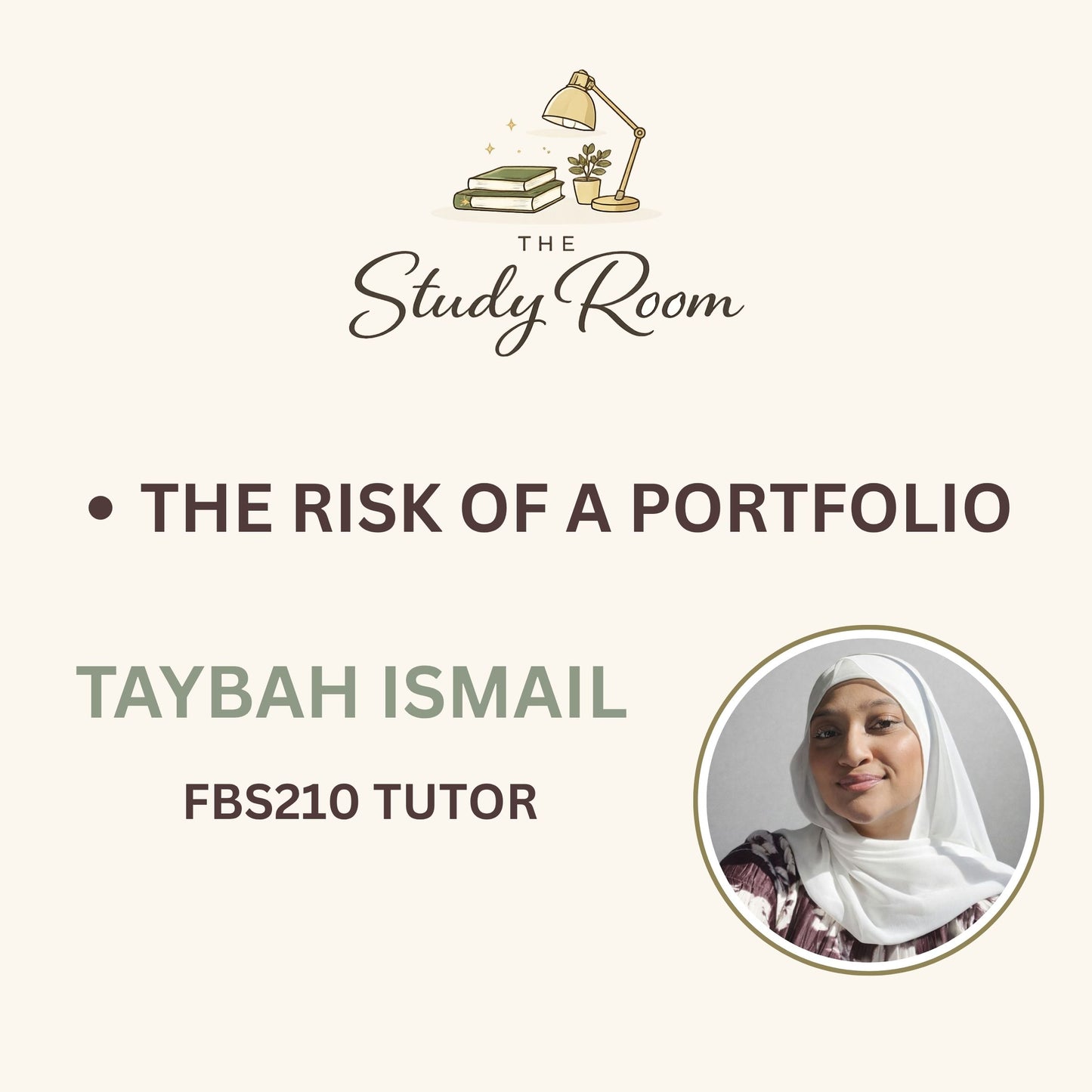 FBS210 TUTOR CLASS - THE RISK OF A PORTFOLIO