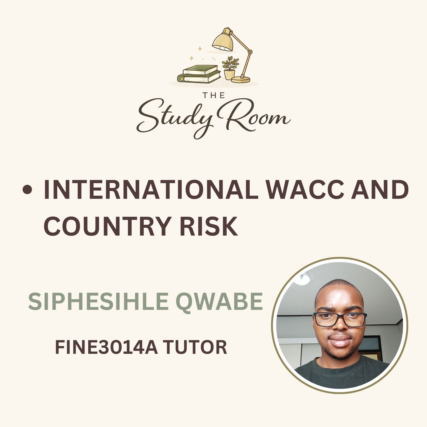 FINE3014A TUTOR CLASS - INTERNATIONAL WACC AND COUNTRY RISK