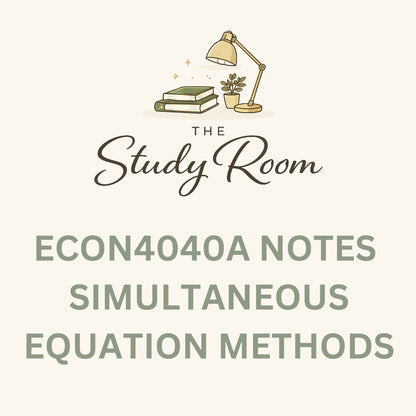 ECON4040A NOTES - SIMULTANEOUS EQUATION METHODS