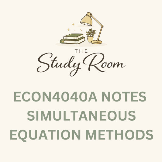 ECON4040A NOTES - SIMULTANEOUS EQUATION METHODS