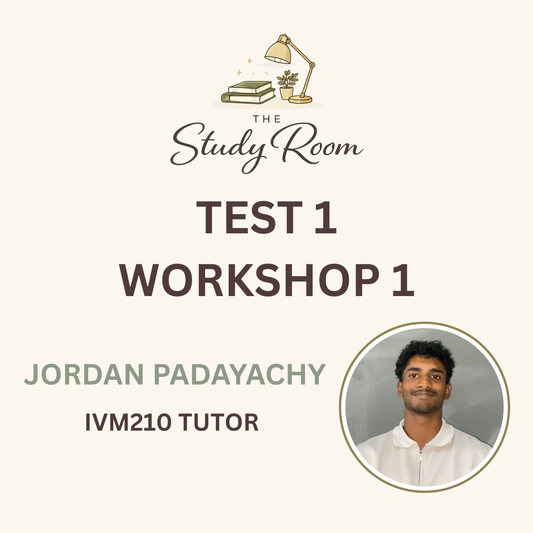 IVM210 SEMESTER TEST 1 WORKSHOP 1