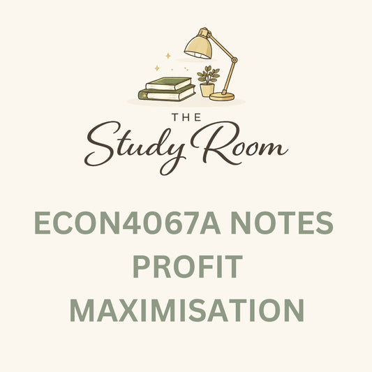 ECON4067A (THEORY) NOTES - PROFIT MAXIMISATION