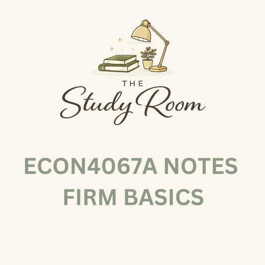 ECON4067A (THEORY) NOTES - FIRM BASICS