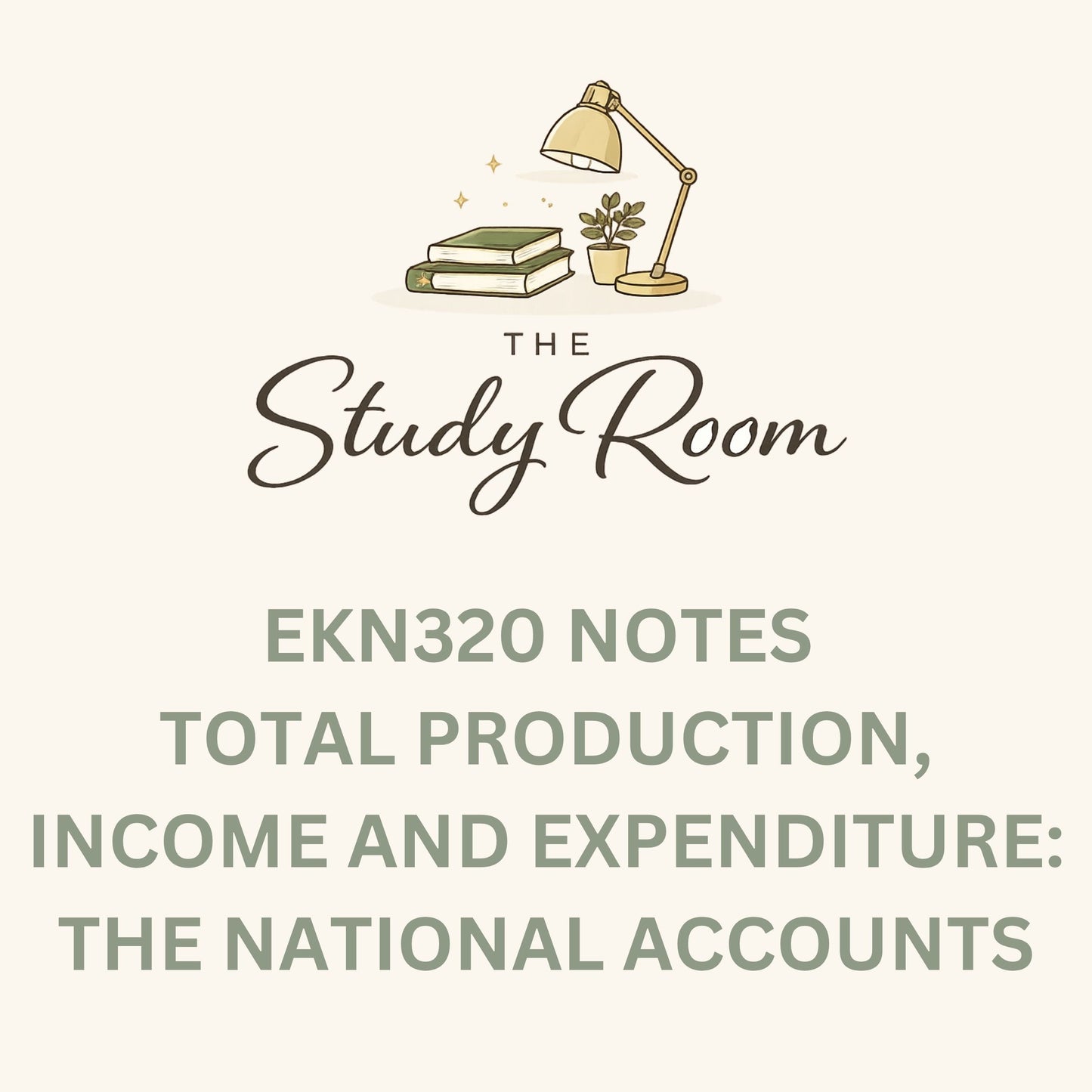 EKN320 NOTES - TOTAL PRODUCTION, INCOME AND EXPENDITURE: THE NATIONAL ACCOUNTS