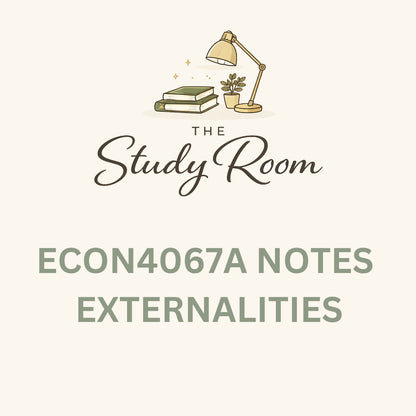 ECON4067A (APPLIED) NOTES - EXTERNALITIES