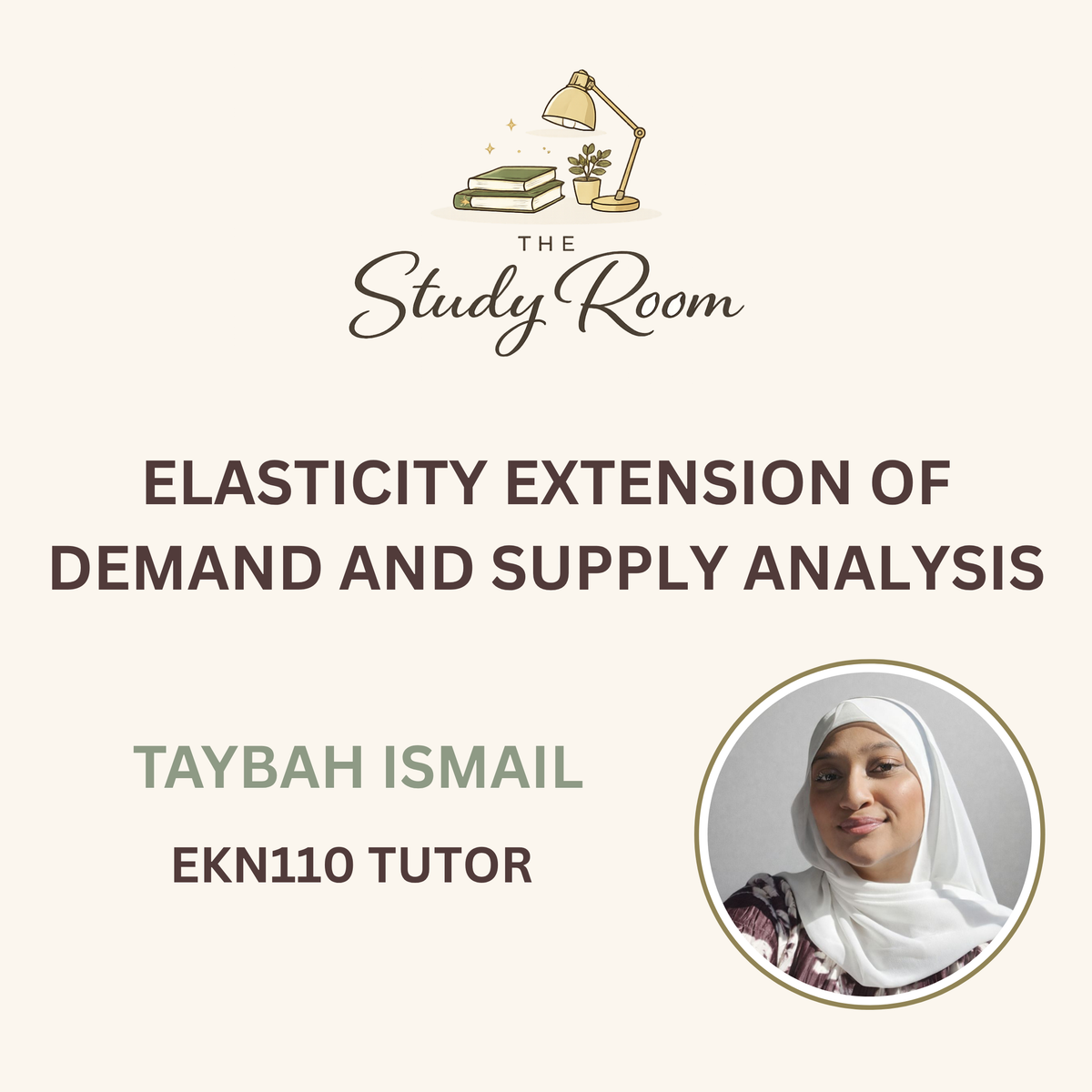 EKN110 TUTOR CLASS - ELASTICITY EXTENSION OF DEMAND AND SUPPLY ANALYSIS