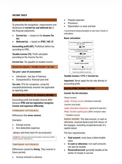 BAC200 NOTES - INCOME TAXES (IAS 12)