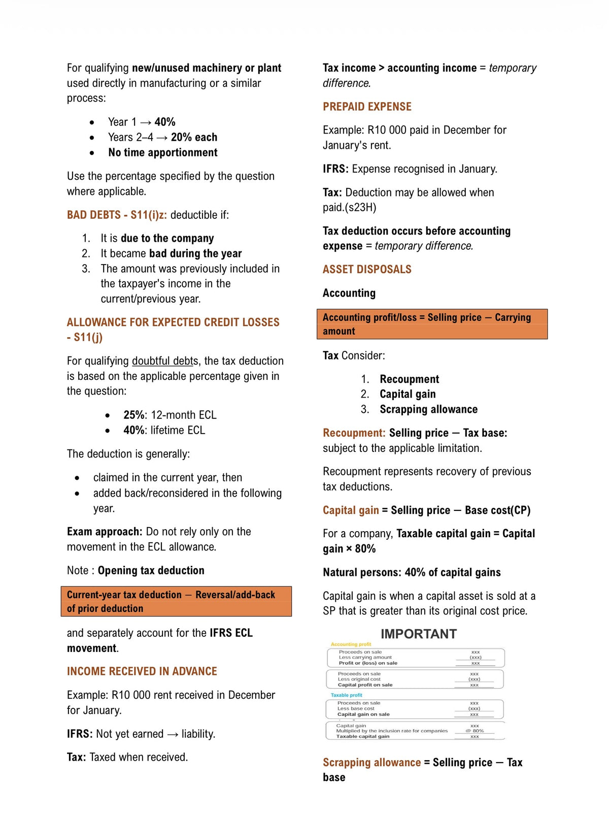 BAC200 NOTES - INCOME TAXES (IAS 12)