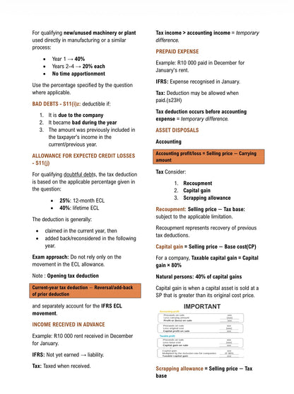 BAC200 NOTES - INCOME TAXES (IAS 12)