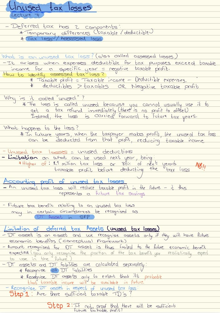 BAC300 NOTES - INCOME TAXES (IAS 12)