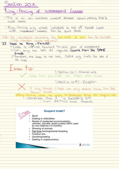 BEL300 NOTES - RING FENCING OF ASSESSED LOSSES & PROVISIONAL TAX