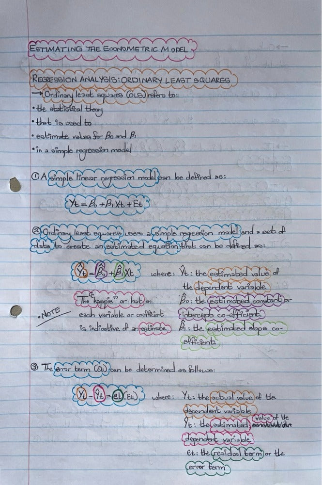 ECON4040A NOTES - INTRODUCTION TO ECONOMETRICS