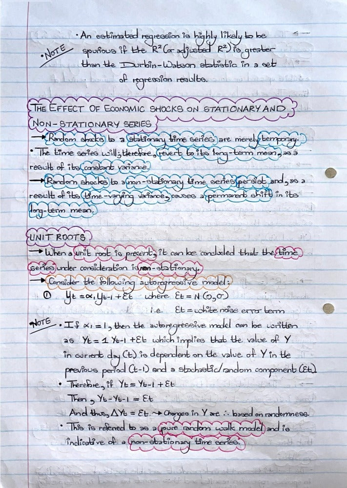 ECON4040A NOTES - TIME SERIES MODELLING: UNIVARIATE TIME SERIES ANALYSIS