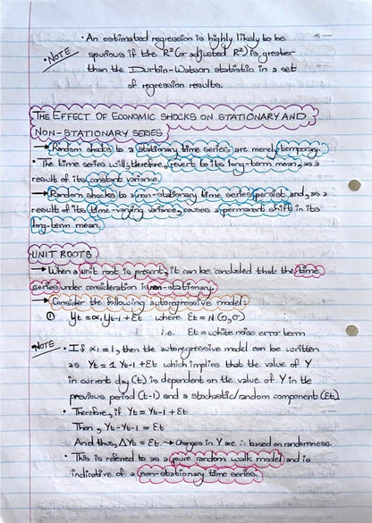 ECON4040A NOTES - TIME SERIES MODELLING: UNIVARIATE TIME SERIES ANALYSIS