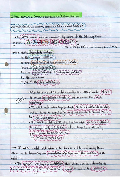 ECON4040A NOTES - TIME SERIES MODELLING: MULTIVARIATE TIME SERIES ANALYSIS