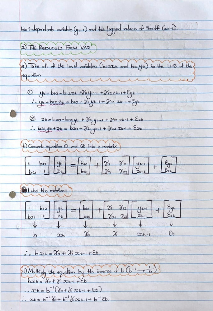 ECON4040A NOTES - TIME SERIES MODELLING: MULTIVARIATE TIME SERIES ANALYSIS