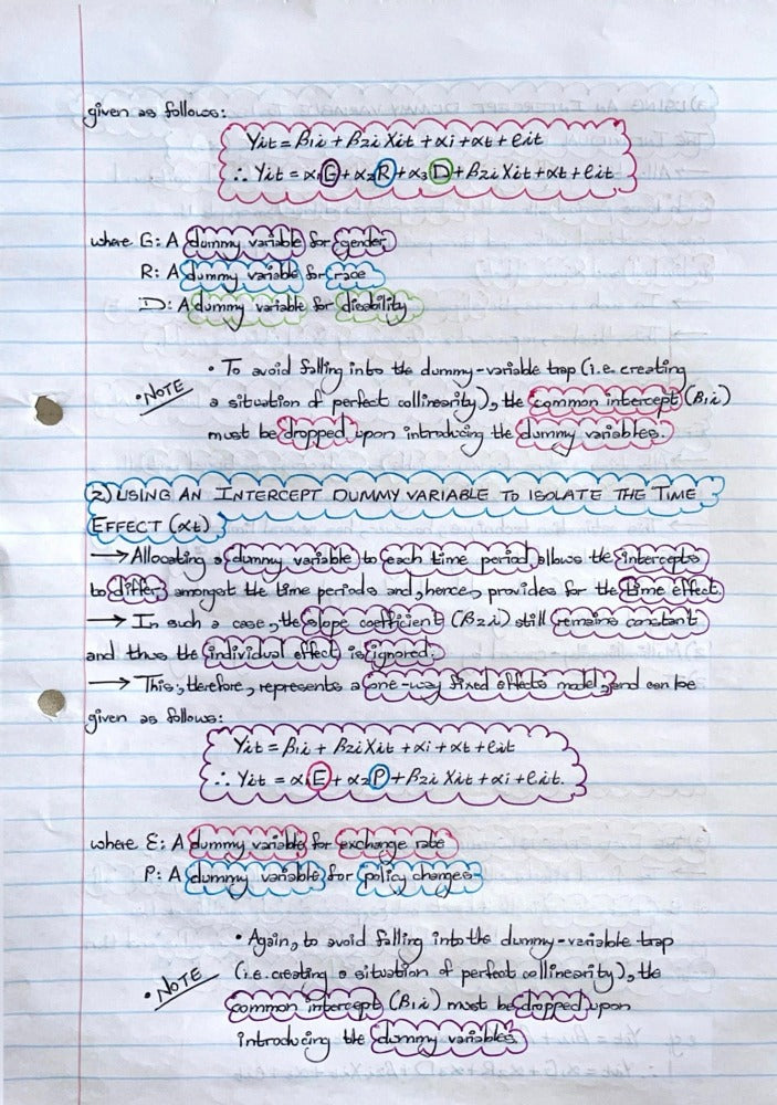 ECON4040A NOTES - PANEL DATA MODELLING