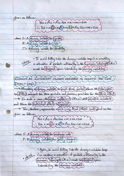 ECON4040A NOTES - PANEL DATA MODELLING