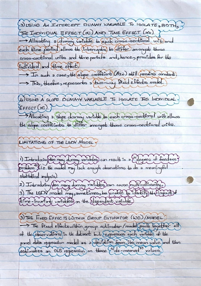 ECON4040A NOTES - PANEL DATA MODELLING