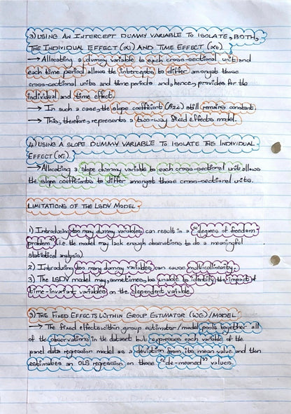 ECON4040A NOTES - PANEL DATA MODELLING