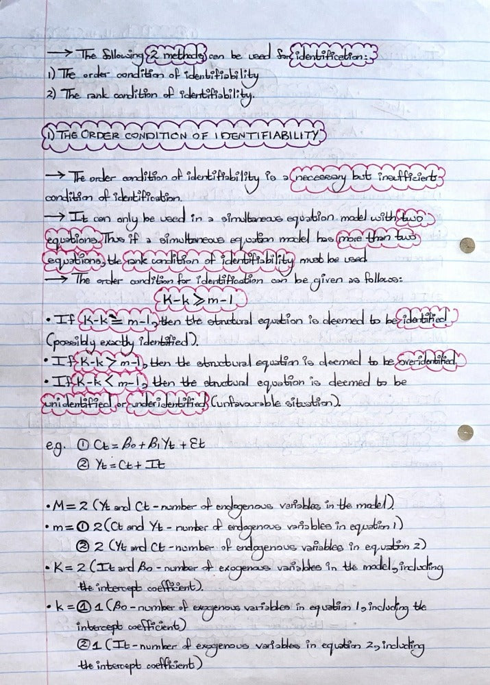ECON4040A NOTES - SIMULTANEOUS EQUATION METHODS