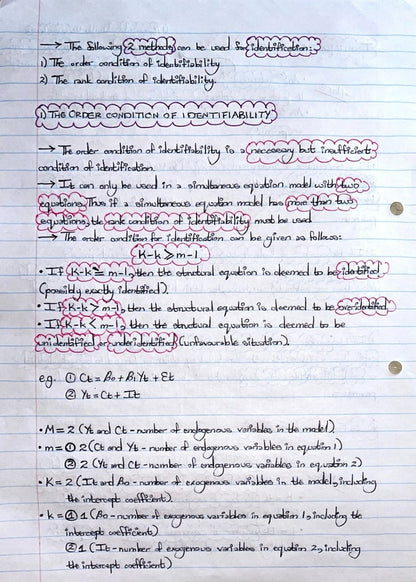 ECON4040A NOTES - SIMULTANEOUS EQUATION METHODS