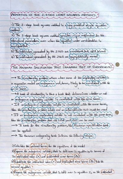 ECON4040A NOTES - SIMULTANEOUS EQUATION METHODS