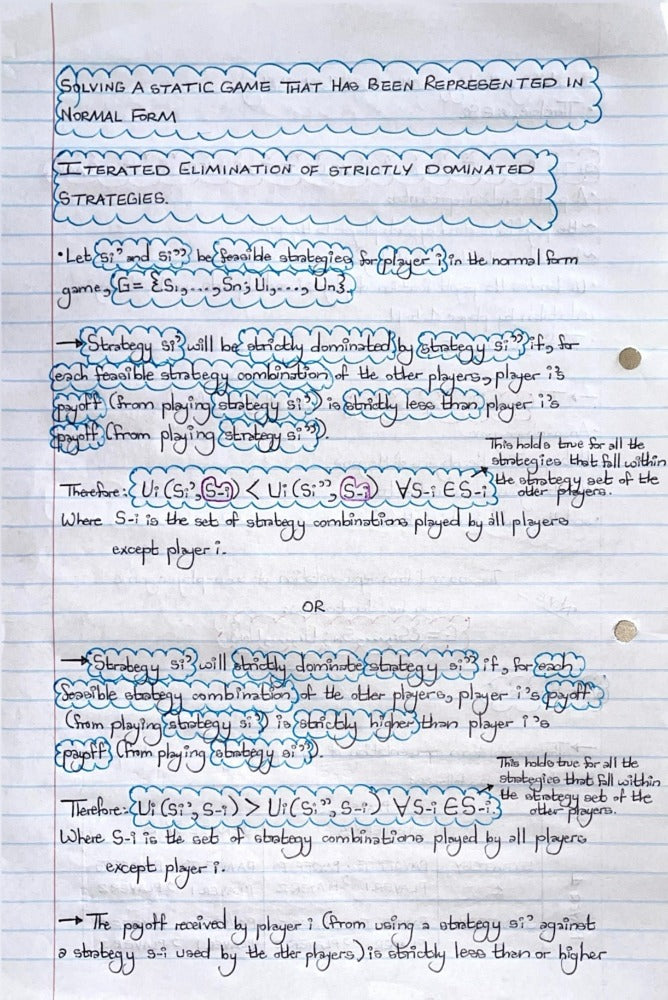 ECON4067A (APPLIED) NOTES - GAME THEORY