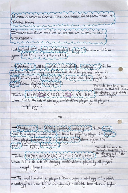ECON4067A (APPLIED) NOTES - GAME THEORY