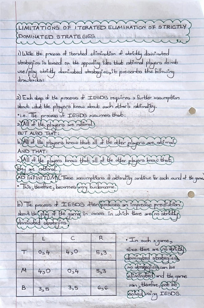 ECON4067A (APPLIED) NOTES - GAME THEORY