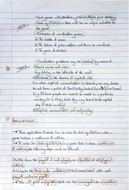 ECON4067A (APPLIED) NOTES - NASH EQUILIBRIUM IN PURE STRATEGIES