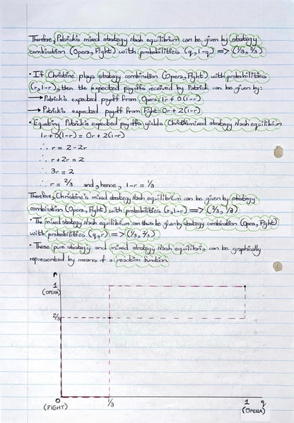 ECON4067A (APPLIED) NOTES - NASH EQUILIBRIUM IN MIXED STRATEGIES