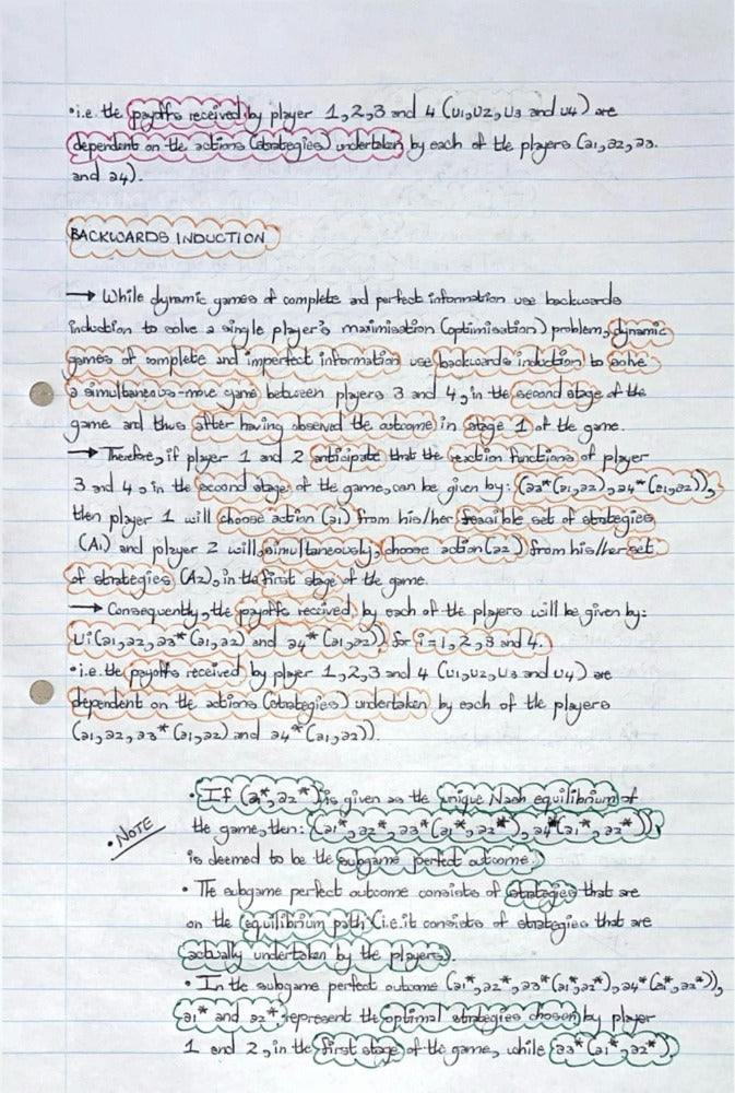 ECON4067A (APPLIED) NOTES - DYNAMIC GAMES OF COMPLETE AND IMPERFECT INFORMATION