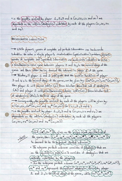 ECON4067A (APPLIED) NOTES - DYNAMIC GAMES OF COMPLETE AND IMPERFECT INFORMATION