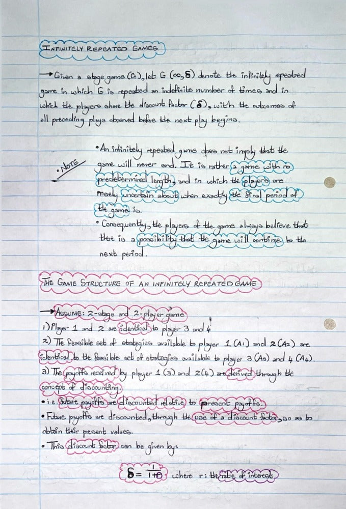 ECON4067A (APPLIED) NOTES - REPEATED GAMES