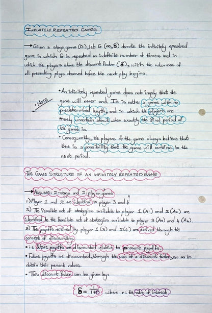 ECON4067A (APPLIED) NOTES - REPEATED GAMES