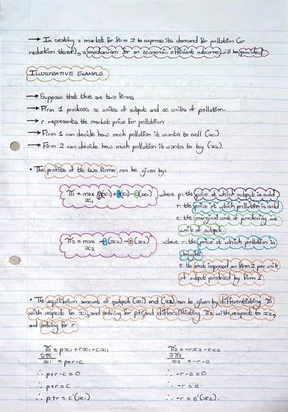 ECON4067A (APPLIED) NOTES - EXTERNALITIES