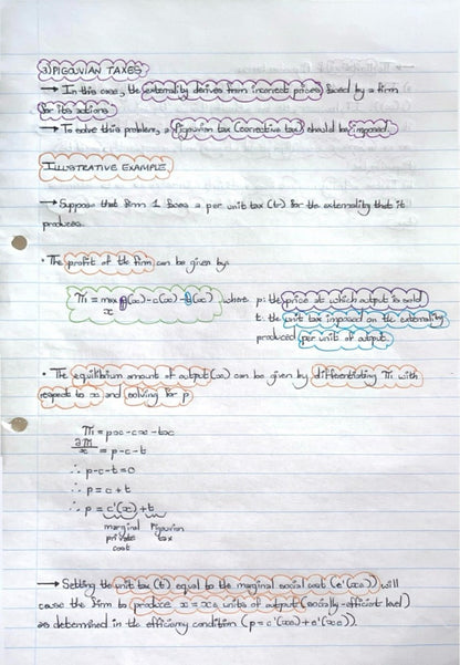 ECON4067A (APPLIED) NOTES - EXTERNALITIES