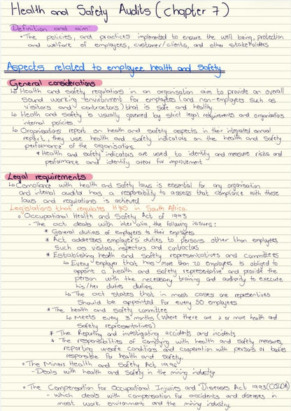 IAU300 NOTES - HEALTHY AND SAFETY AUDITS