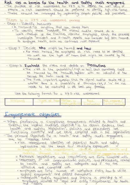 IAU300 NOTES - HEALTHY AND SAFETY AUDITS