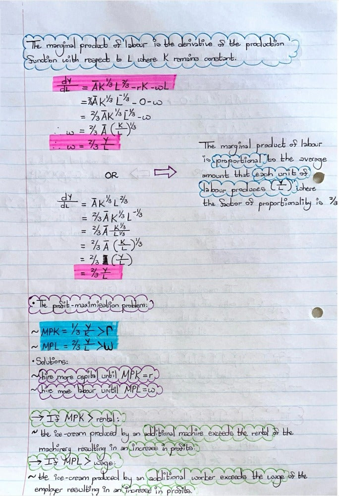 EKN214 NOTES - A MODEL OF PRODUCTION