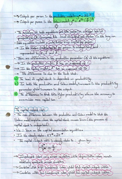 EKN214 NOTES - THE SOLOW GROWTH MODEL